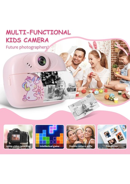 Çocuklar Için Termal Yazıcı ve Eğitici Dijital Kamera Bas Çek Baskı Al 2.4 Inç Ekran