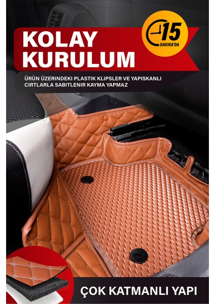 Skoda Kamıq (2019 ve Sonrası) 8d Deri Havuzlu Oto Paspas | Tam Koruma,araca Özel & Hızlı Montaj