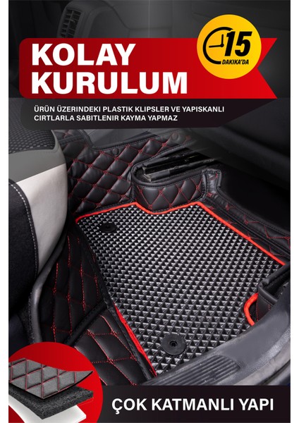 Byd Tang (2018 ve Sonrası) 8d Deri Havuzlu Oto Paspas | Tam Koruma,araca Özel Koruma & Hızlı Montaj