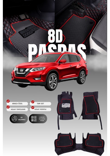 Nissan X-Trail (2014–2021) 8d Deri Havuzlu Oto Paspas | Tam Koruma,araca Özel & Hızlı Montaj