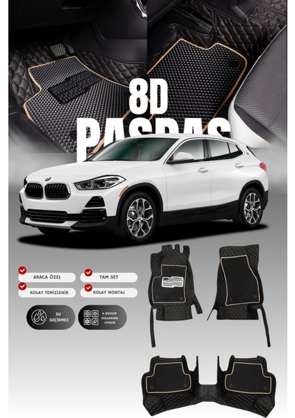 Bmw x Serisi X2 F39 (2018-2023) 8d Deri Havuzlu Oto Paspas | Tam Koruma,araca Özel & Hızlı Montaj