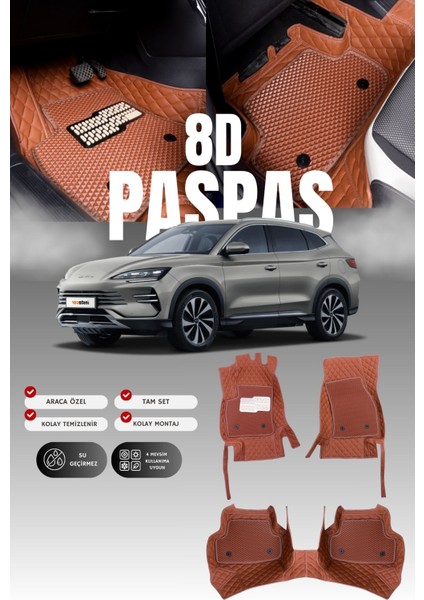 Byd Seal U-Ev (2023 ve Sonrası) 8d Deri Havuzlu Oto Paspas | Tam Koruma,araca Özel Koruma & Hızlı Montaj