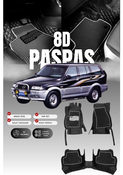 Ssangyong Musso (1993-2005) 8d Deri Havuzlu Oto Paspas | Tam Koruma,araca Özel & Hızlı Montaj