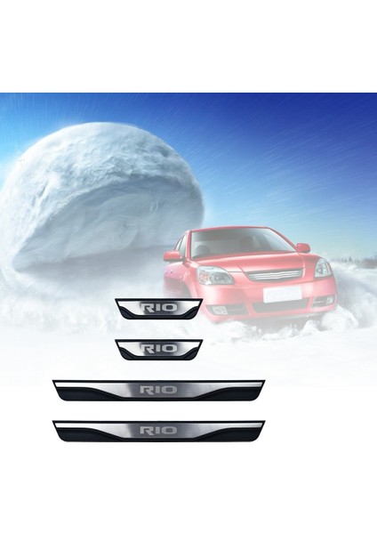 Paslanmaz Kapı Sill Kick Scuff Plaka Koruyucuları Kia Rio Için Koruma Kapağı Araba Stil 3 4 X-Line 2017-2020 (Yurt Dışından) modelleri