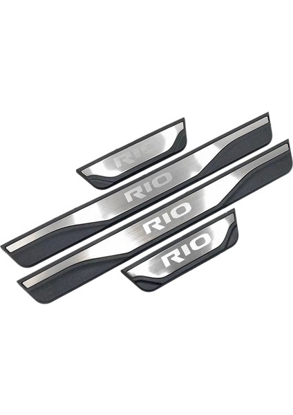 Paslanmaz Kapı Sill Kick Scuff Plaka Koruyucuları Kia Rio Için Koruma Kapağı Araba Stil 3 4 X-Line 2017-2020 (Yurt Dışından) fırsatları