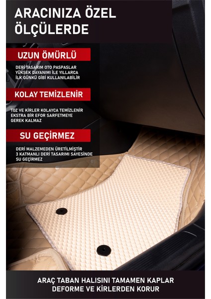 Ford Fiesta (2010-2016) 8d Deri Havuzlu Oto Paspas | Tam Koruma,araca Özel & Hızlı Montaj fırsatları