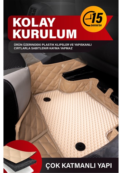 Ford Fiesta (2010-2016) 8d Deri Havuzlu Oto Paspas | Tam Koruma,araca Özel & Hızlı Montaj