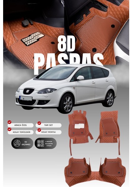 Seat Altea Xl (2004-2015) 8d Deri Havuzlu Oto Paspas | Tam Koruma,araca Özel & Hızlı Montaj