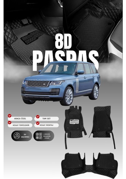 Land Rover Range Rover Vouge (2012–2021) 8d Deri Havuzlu Oto Paspas | Tam Koruma & Hızlı Montaj
