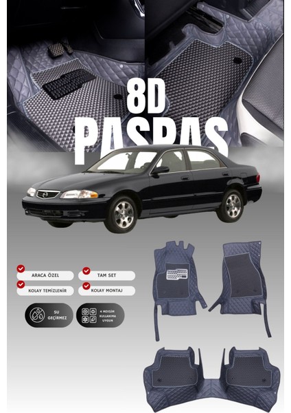 Mazda 626 (1997-2002) 8d Deri Havuzlu Oto Paspas | Tam Koruma,araca Özel Kesim & Hızlı Montaj