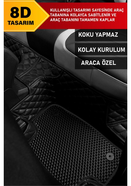 Renault Megane 3 (2009-2016) 8d Deri Havuzlu Oto Paspas | Tam Koruma,araca Özel Kesim & Hızlı Montaj fırsatları