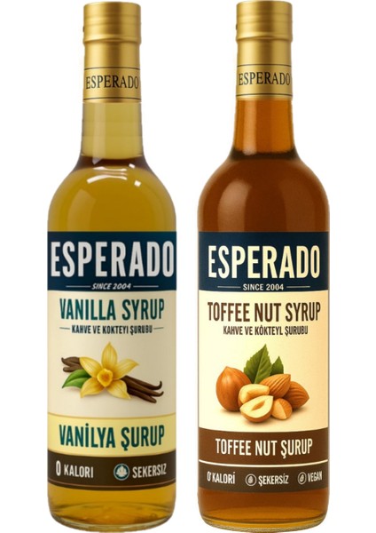 ŞEKERSİZ-SUGAR FREE VANİLYA - TOFFNUT AROMALI KAHVE ŞURUBU -2 Lİ SET 750 ml x 2 AD. fiyatları