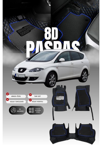 Seat Altea Xl (2004-2015) 8d Deri Havuzlu Oto Paspas | Tam Koruma,araca Özel & Hızlı Montaj