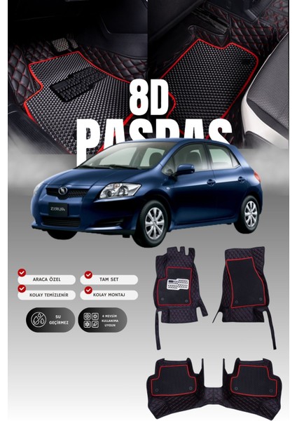 Toyota Auris (2006-2012) 8d Deri Havuzlu Oto Paspas | Tam Koruma,araca Özel & Hızlı Montaj