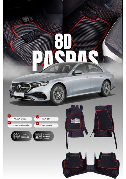 Mercedes E180 / W214 (2023 ve Sonrası) 8d Deri Havuzlu Oto Paspas | Tam Koruma & Hızlı Montaj