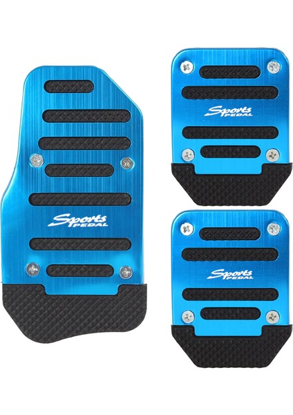 3pcs Yakıt Gaz Hızlandırıcı Pedal Debriyaj Pedi Kapak Ayak Pedalları mt Manuel Şanzıman Arabası Mavisi (Yurt Dışından)