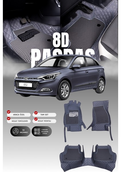 Hyundai I20 (2014-2020) 8d Deri Havuzlu Oto Paspas | Tam Koruma,araca Özel Kesim & Hızlı Montaj