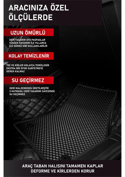 Toyota Ch-R (2023 ve Sonrası) 8d Deri Havuzlu Oto Paspas | Tam Koruma,araca Özel & Hızlı Montaj indirimleri