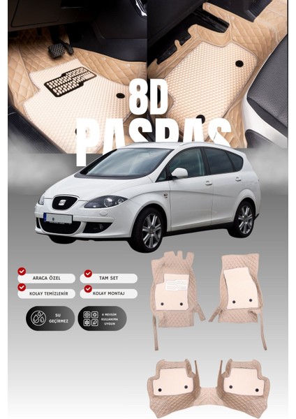 Seat Altea Xl (2004-2015) 8d Deri Havuzlu Oto Paspas | Tam Koruma,araca Özel & Hızlı Montaj