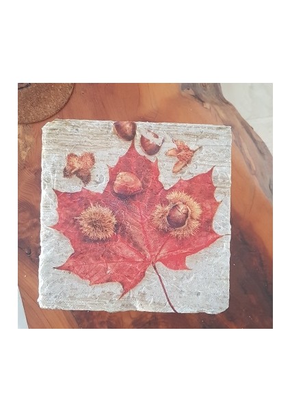 Doğal Traverten 2’li Set – El Yapımı Eskitme Desen, Cila Kaplı Dekoratif Taş