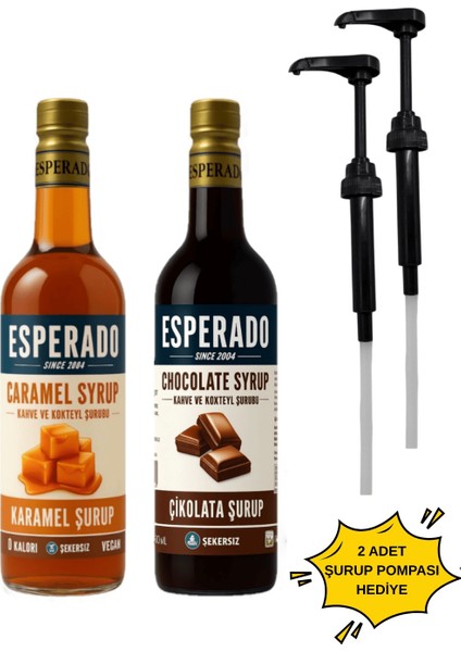 Kahve Şurubu 700 ml - Karamel - Çikolata * Aromalı - Şekersiz 700 ml * 2