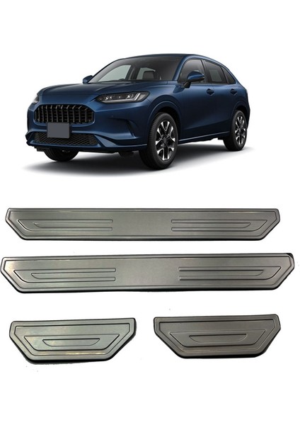 Araba Paslanmaz Çelik Ön Arka Dış Kapı Eşik Scuff Plaka Kapak Honda Zrv Zr-V Hr-V Hrv 2022+ Siyah (Yurt Dışından) indirimleri