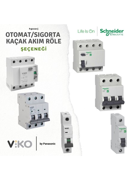 "Classic" 22kW Trifaze 5X32A + 5X32A + 1X16A Elektrikli Araç Kombinasyon Kutusu, Kaçak Akım Röle, V i k o/P a n a s o n i c modelleri