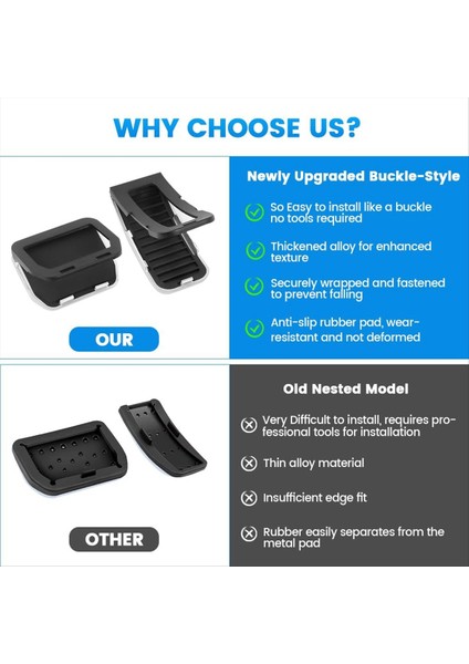 Tesla Model Y Model 3 2023 Pedal Kapakları Için Gaz Hızlandırıcı Kapak Aksesuarları (Gümüş) (Yurt Dışından) modelleri