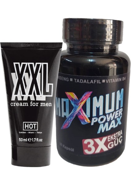 50 ml Erkeğe Krem + 1 Adet 3x Black Box Maximum 30'lu