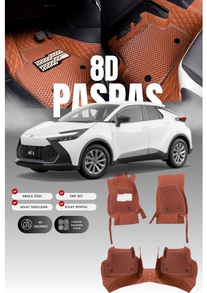Toyota Ch-R (2023 ve Sonrası) 8d Deri Havuzlu Oto Paspas | Tam Koruma,araca Özel & Hızlı Montaj