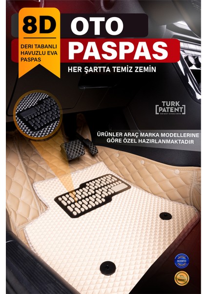 Volkswagen Passat B8 (2015-2022) 8d Deri Havuzlu Oto Paspas | Tam Korum,araca Özel & Hızlı Montaj fiyatları