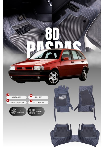Fiat Tipo (1988-1995) 8d Deri Havuzlu Oto Paspas | Tam Koruma,araca Özel & Hızlı Montaj