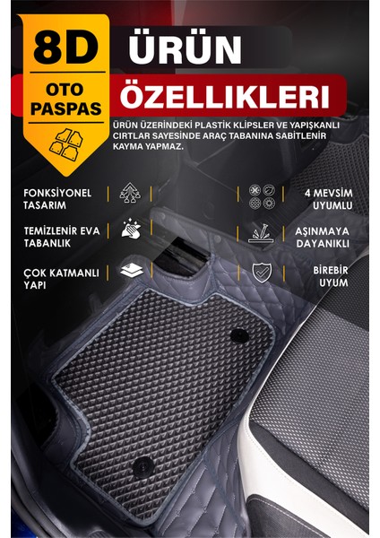 Fiat Tipo (1988-1995) 8d Deri Havuzlu Oto Paspas | Tam Koruma,araca Özel & Hızlı Montaj