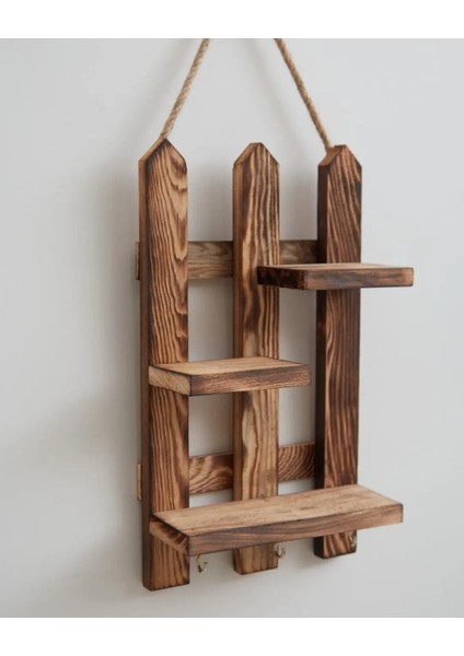 Ela Wood Working Dekoratif Ahşap Çit Modeli Raflı Anahtarlık fırsatları