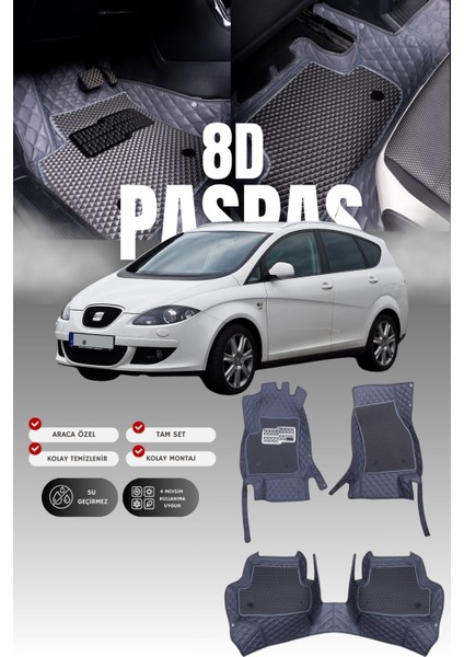 Seat Altea Xl (2004-2015) 8d Deri Havuzlu Oto Paspas | Tam Koruma,araca Özel & Hızlı Montaj