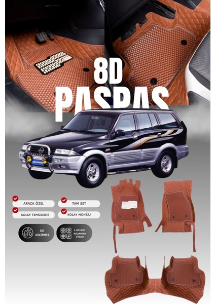 Ssangyong Musso (1993-2005) 8d Deri Havuzlu Oto Paspas | Tam Koruma,araca Özel & Hızlı Montaj