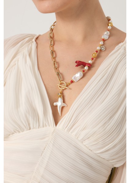 Inci ve Gold Zincirli Kolye modelleri