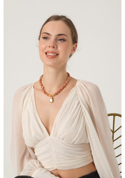 Inci Uçlu Güneş Taşı Kolye fiyatları