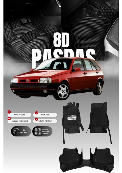 Fiat Tipo (1988-1995) 8d Deri Havuzlu Oto Paspas | Tam Koruma,araca Özel & Hızlı Montaj