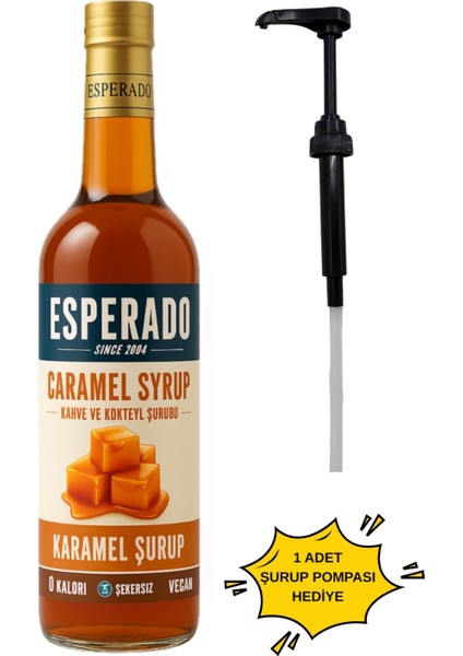 ŞEKERSİZ-SUGAR FREE KARAMEL AROMALI KAHVE ŞURUBU - 750 ml