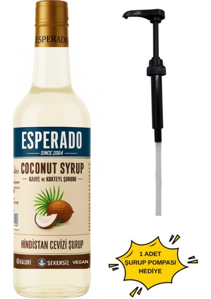 - ŞEKERSİZ - SUGAR FREE HİNDİSTAN CEVİZİ AROMALI KAHVE ŞURUBU - 750 ml