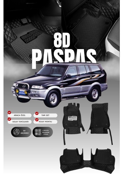Ssangyong Musso (1993-2005) 8d Deri Havuzlu Oto Paspas | Tam Koruma,araca Özel & Hızlı Montaj