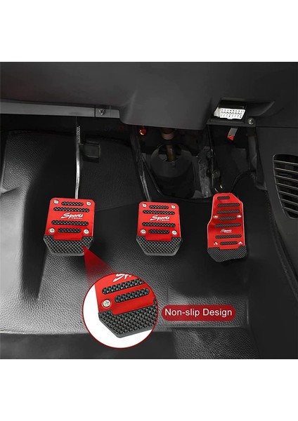 Araç Kaymaz Alüminyum Alaşım Pedal Pedleri Manuel Gaz Fren Pedal Kapağı Evrensel Yedek Aksesuarlar Kırmızı 3pcs (Yurt Dışından) fiyatları