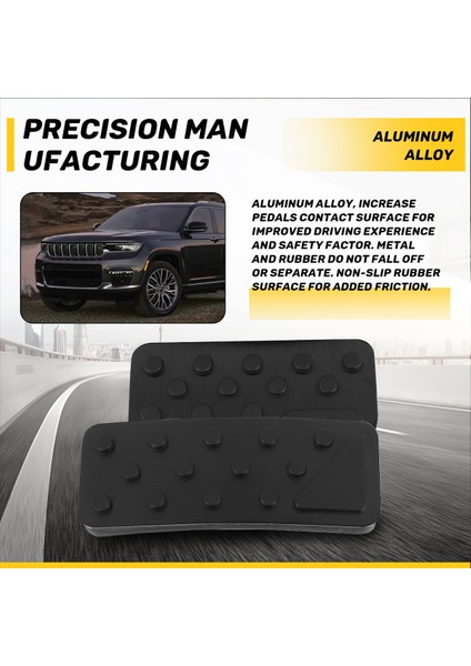 Dodge Durango Jeep Için Grand Cherokee 2011-2021 Sondaj Alüminyum Fren ve Hızlandırıcı Pedal Kapakları (Siyah) (Yurt Dışından) modelleri
