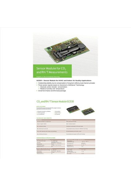 Co2 ve Rh/t Ölçümleri Için 2x SCD30 Hava Si Sensör Modülü I2C Modbus Pwm (Yurt Dışından) modelleri