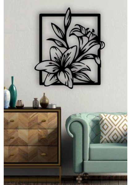 Çiçek Ahşap Duvar Dekor Lazer Kesim Tablo Hediyelik Eşya