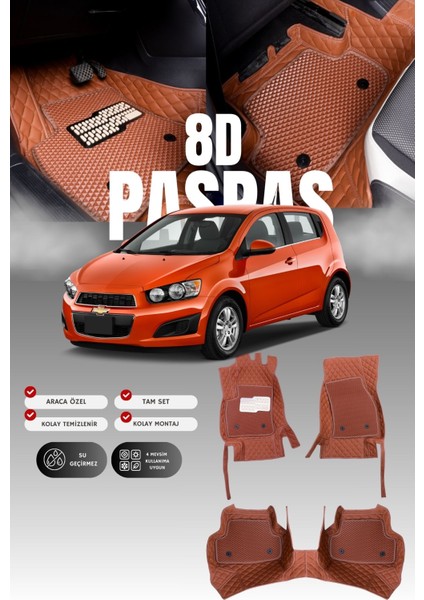 Chevrolet Aveo (2011-2020) 8d Deri Havuzlu Oto Paspas | Tam Koruma,araca Özel & Hızlı Montaj