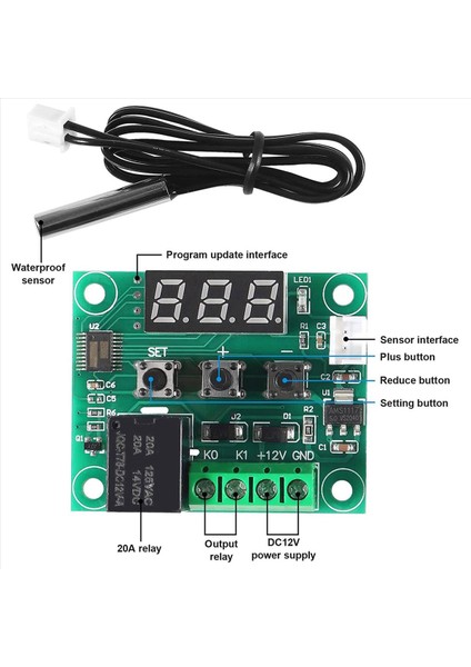 W1209 Dc 12V Dijital Sıcaklık Kontrolör Kartı -50-110 ° C Sıcaklık Sıcaklık Kontrol Modül Anahtarı (3 Pack) (Yurt Dışından) modelleri