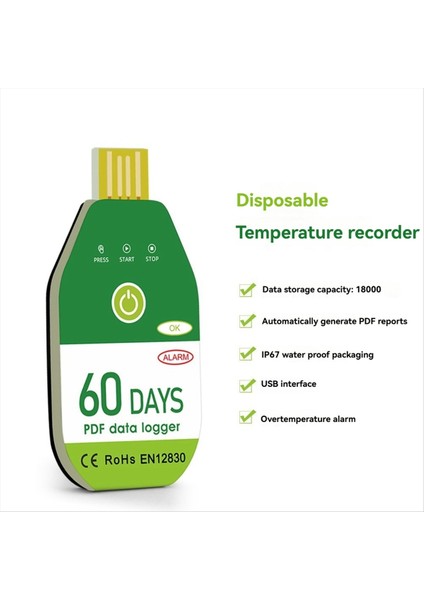 USB Sıcaklık Veri Oturum Cihazı Sıcaklık ve Nem Kayıt Nem Kayıt Alarm Termometre Kayıt Test Cihazı Raporu Pdf 60 Gün (Yurt Dışından) indirimleri