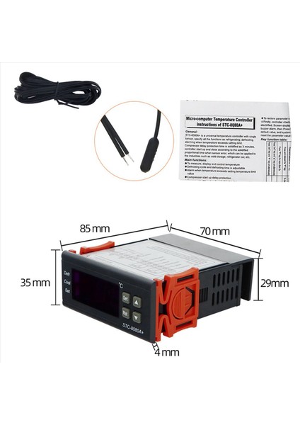 2x STC-8080A+DIJITAL Sıcaklık Denetleyicisi 220V Regülatör Soğuk Depolama Dondurucu Sensörü Higometre% 40 (Yurt Dışından) fırsatları